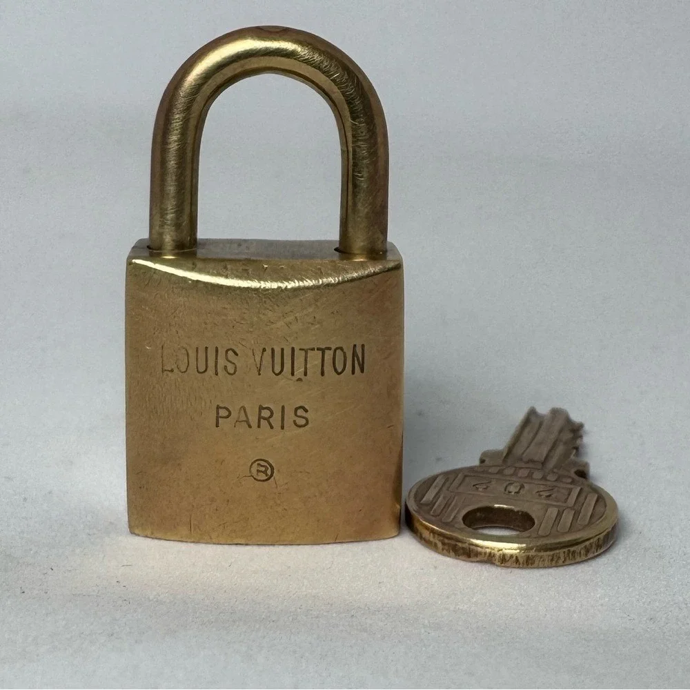 Vintage Louis‎ Vuitton Padlock and Key #202 Gold Tone Authentic Collectible